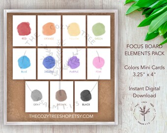 COLORS Focus Board Elements Pack / Descarga digital, Solo imprimible, Educación en el hogar, Aula, Elementos esenciales para maestros