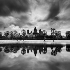 Angkor Wat Print, Black and White, Cambodia Print, Cambodia Wall Art