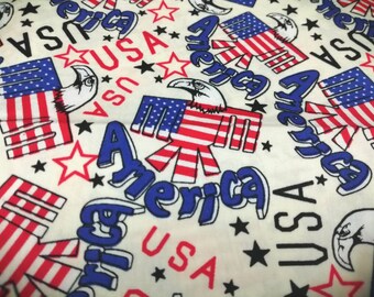Usa Flag Fabric Etsy
