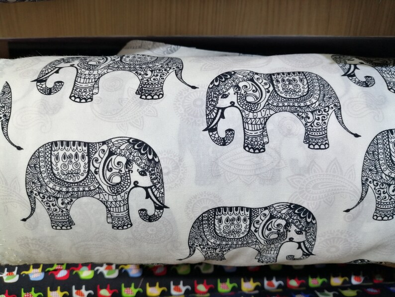 Elephant Print Fabric Boho Fabric 100 Organic Cotton Fabric Etsy