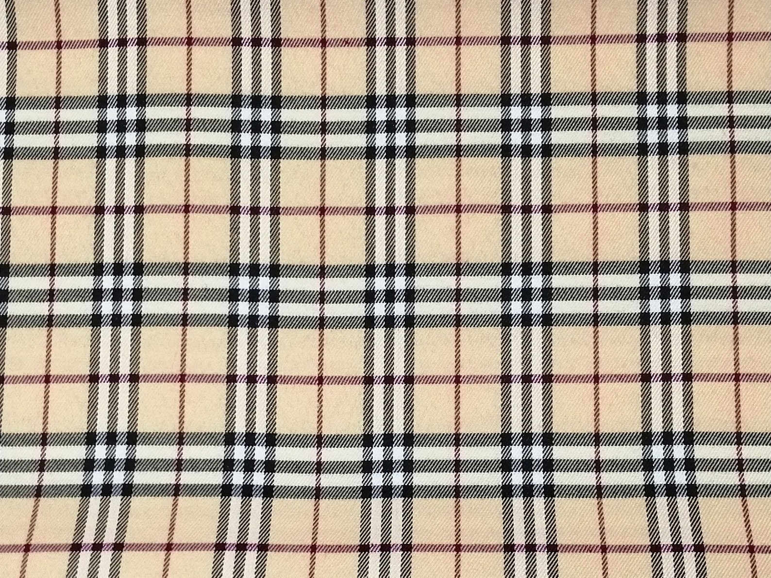 Beige Scottish Tartan Cotton Fabric Classic Tartan Plaid | Etsy