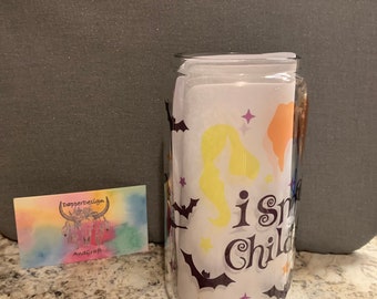 16 oz Libby Timber | Glass Can | Water Glass | Iced Coffee | Hot Coffee | Beverage Container | Halloween | Hocus Pocus | Smell Children