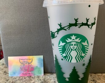 Merry Christmas | Christmas Trees | Santa | Reindeer | Christmas | Winter | Venti Cup | Stars | Starbucks | 24 oz Cup | Cold Cup