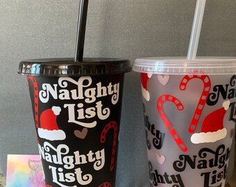 Naughty List | Candy Canes | Santa | Christmas | Winter | Venti Cup | No Hole Venti | Stars | Starbucks | 24 oz Cup | Cold Cup