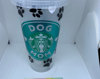 Dog Mom | Venti Cup | Stars | Starbucks | 24 oz Cup | Cold Cup | Dog | Mom | Paw Prints | Hearts