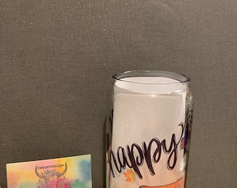 16 oz Libby Timber | Glass Can | Water Glass | Iced Coffee | Hot Coffee | Beverage Container | Fall | Truck | Rustic | Country | Y’all | Tru