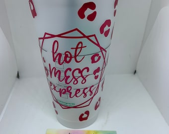 Hot Mess Express Venti Cup | Leopard Print | Venti Cup | Stars | Starbucks | 24 oz Cup | Cold Cup