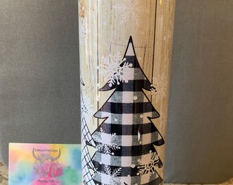 20 oz Skinny Tumbler | Skinny Tumbler | 20 oz Tumbler | Christmas | Trees | Rustic