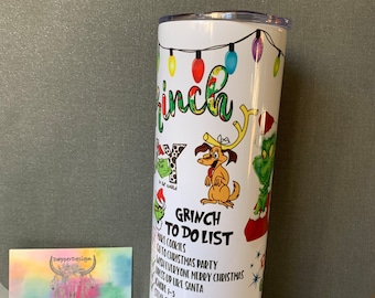 20 oz Skinny Tumbler | Skinny Tumbler | 20 oz Tumbler | Christmas | Grinch | Merry Grinchmas | Max