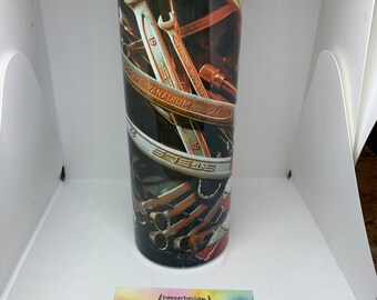 20 oz Skinny Tumbler | Skinny Tumbler | 20 oz Tumbler | American Flag | Wrenches | Blue Collar | Patriotic