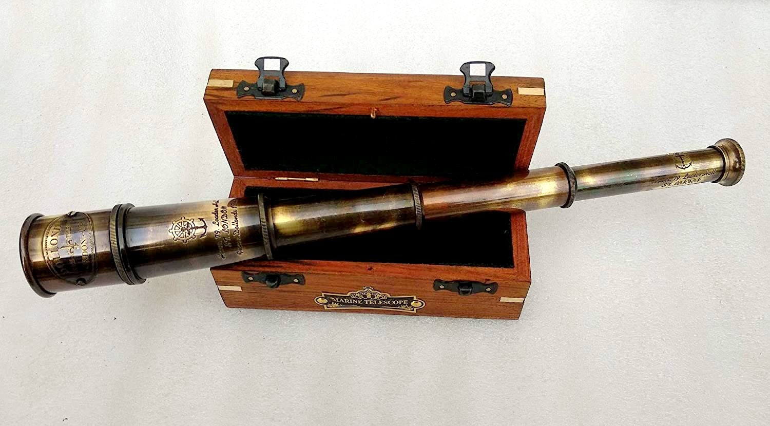 Details about   Antique Brass Dollond London 1920 Marine Telescope With Handmade Wooden Box Gift 