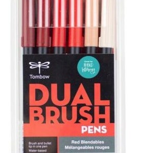 Tombow Dual Brush Pen Set of 6, Red Blendables