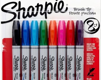 Sharpie Brush Tip Permanent - 8 Markers