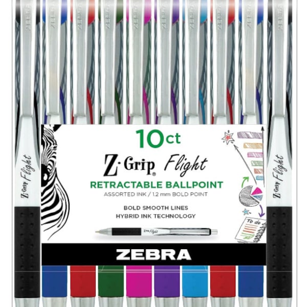 Zebra Z-Grip Flight Retractable Pen, Bold Point