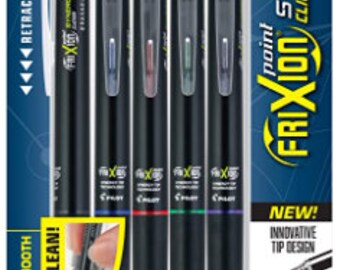 PILOT Frixion Synergy Clicker Erasable Gel Ink Pens, 5-pack