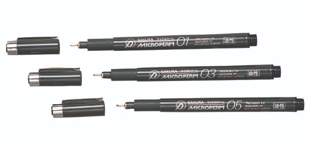 Sakura® Microperm® Black Pen ~ 3 Sizes Available