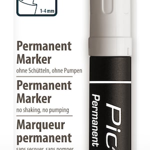 PICA Permanent Marker, Instant White, Medium or Fine