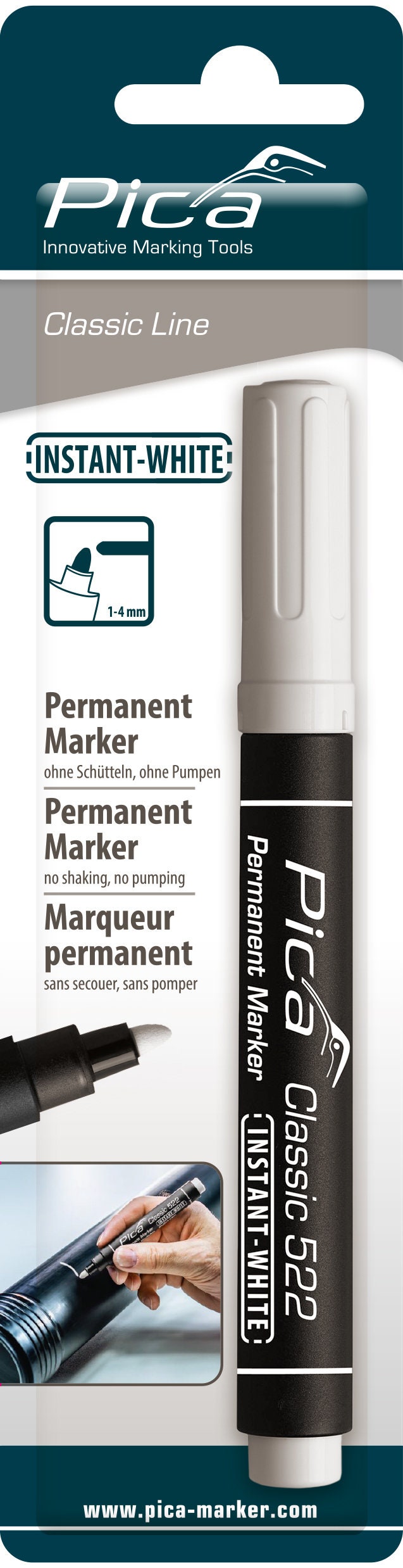 Pica Permanent Instant White Markers - No More Shaking and Pumping