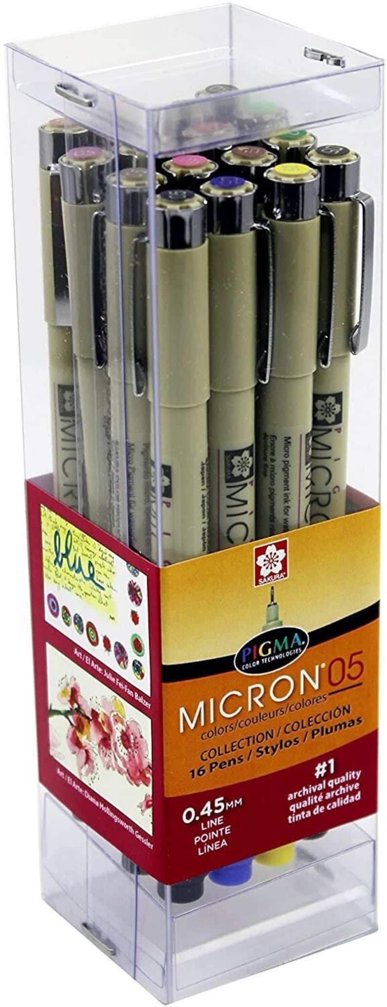 SAKURA 16-Piece Micron 05 Cube Collection Ink Pen Set image 1