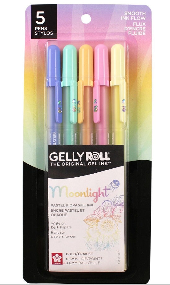 SAKURA Gelly Roll Moonlight Gel Pens - Bold Point Opaque Ink Pen for  Journaling, Art, or Drawing - Bold Line - Assorted Pastel Ink - 10 Pack
