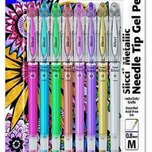 Gold, Silver, Red, Blue, Green & Purple Metallic Thin Markers Pens for  Guestbooks, Sketch Pads, Drawing, Scrapbooks, Card Making, DIY Crafts 