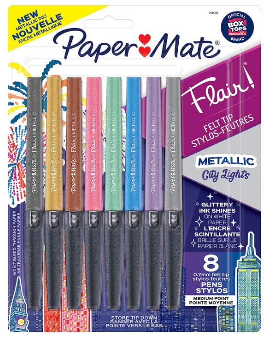 Paper Mate Flair Felt Tip Pens, Medium Point, Special Edition Tropical  Vacation, Pack of 12 (1979425) & Flair Felt Tip Pens, Medium Point (0.7mm)