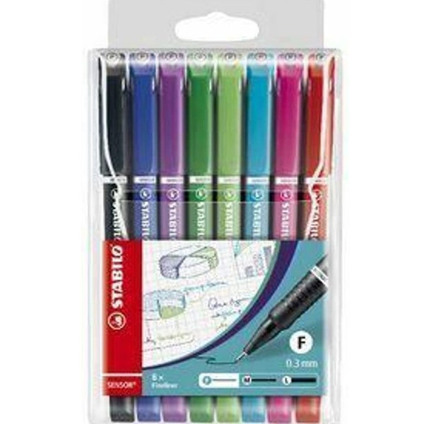 STABILO Fineliner SENSOR FINE - Wallet of 8 - Assorted Colors