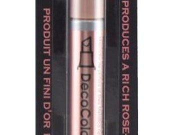 May include: Rose gold DecoColor Premium-Prime marker pen. The marker produces a rich rose gold finish. The packaging shows a sample of the color.