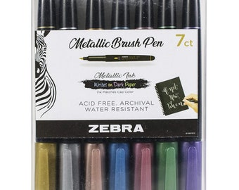 Zebra Metallic Brush Pens