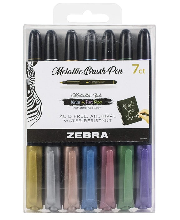 Zebra Metallic Brush Pens