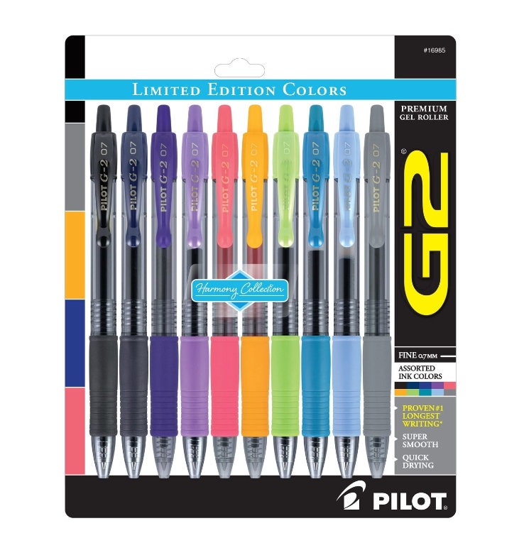 Pilot Super Grip G Ballpoint Pen with Neon Cap, Assorted Colors, 60/Pack -  0.7 mm