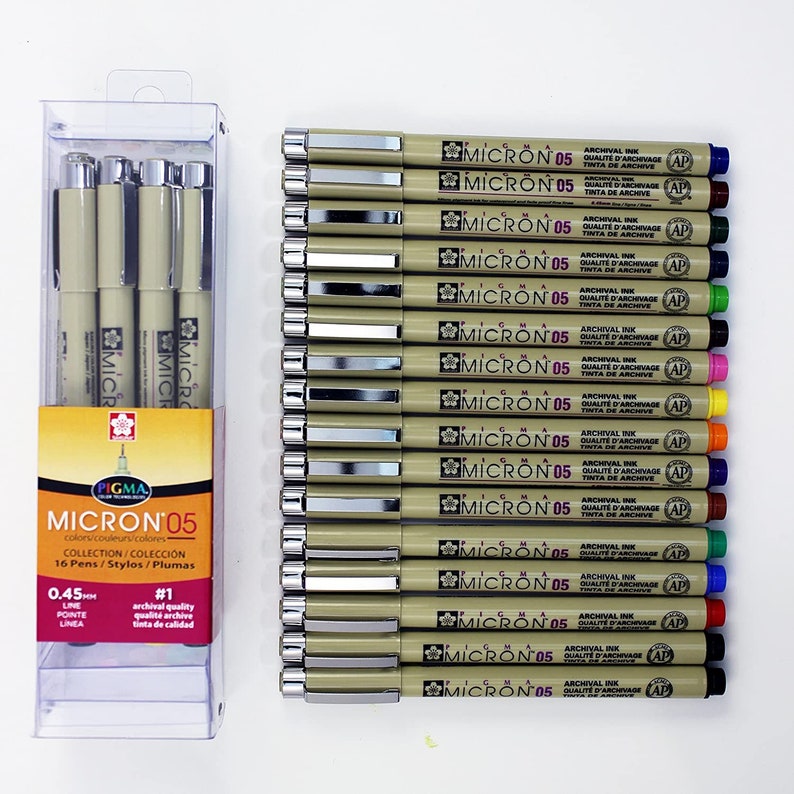 SAKURA 16-Piece Micron 05 Cube Collection Ink Pen Set image 2