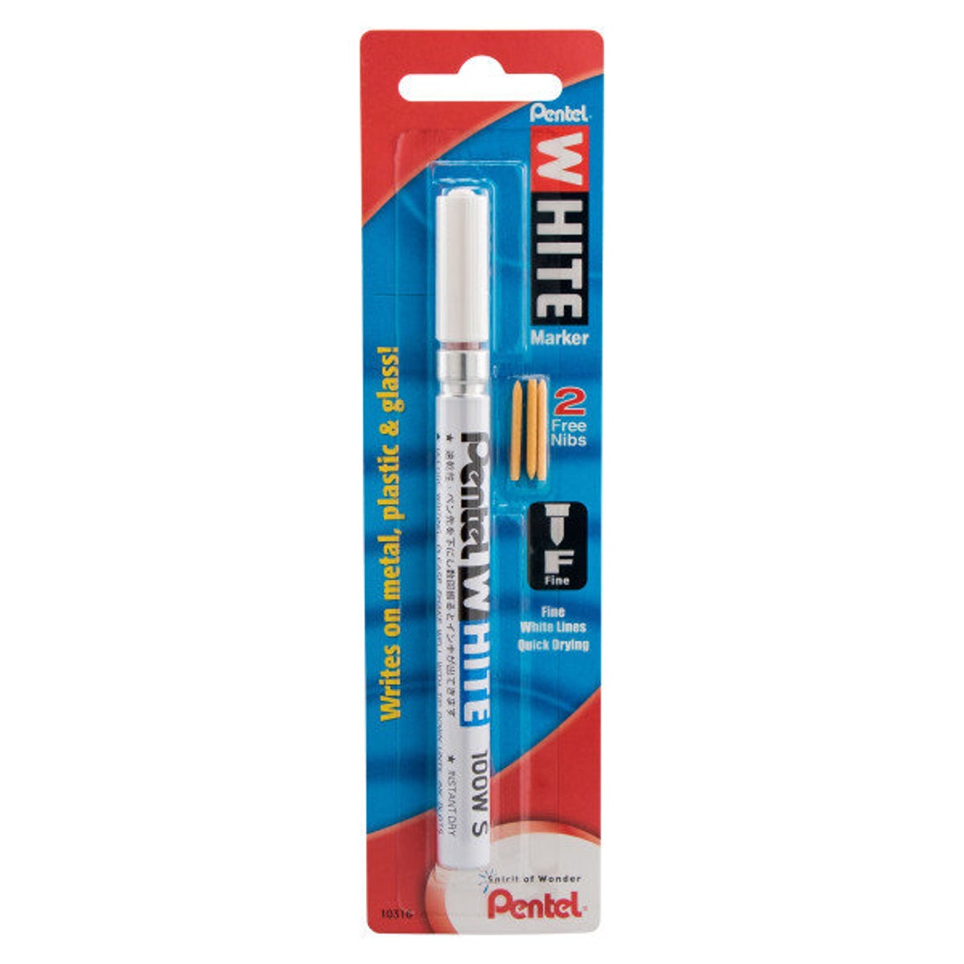 Pentel Permanent Marker, White, Fine Point, 1pack 100WS Etsy