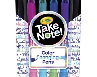 CRAYOLA Take Note! Color Changing Pens, 8 Colors, 4 Count