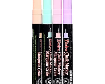 Marvy Uchida - Bistro Extra Fine Tip Chalk Markers, 4 Pack, Pastels