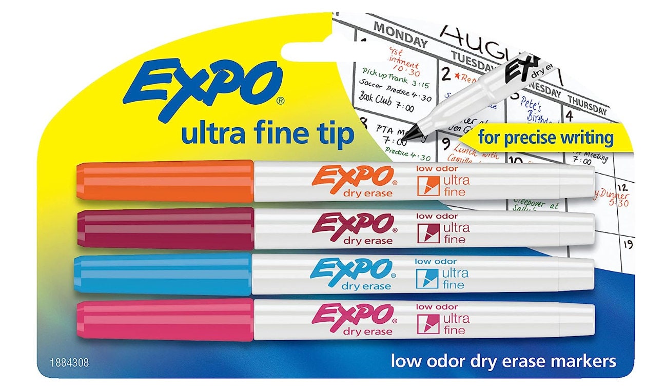 EXPO Low-odor Dry Erase Markers, Ultra Fine Tip, Fashion Colors, 4-count 