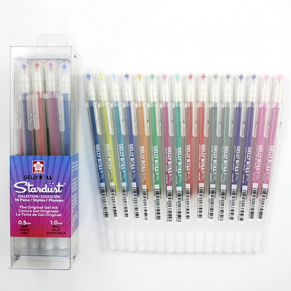 SET 12 PENNE GEL GLITTER COLORATE COLORI FLUORESCENTI BAMBINI DISEGNI