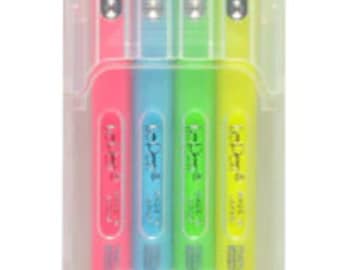 May include: A pack of four LePen neon highlighters in a clear plastic case. The highlighters are pink, blue, green, and yellow. The packaging features the LePen logo and the text "Neon Colors - Couleurs Neon".