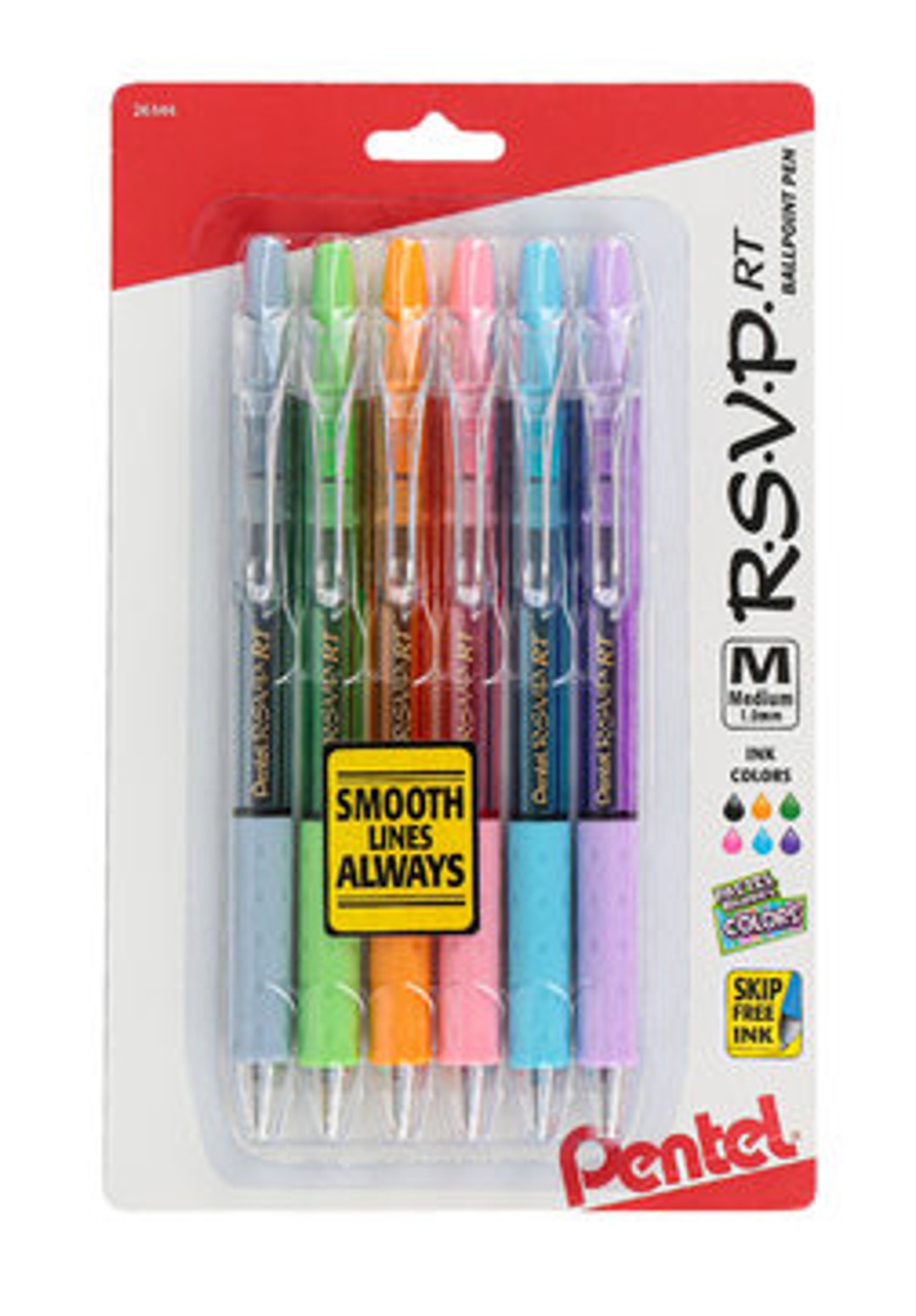 R.S.V.P.® Ballpoint Pens, 5 Pack Assorted Colors