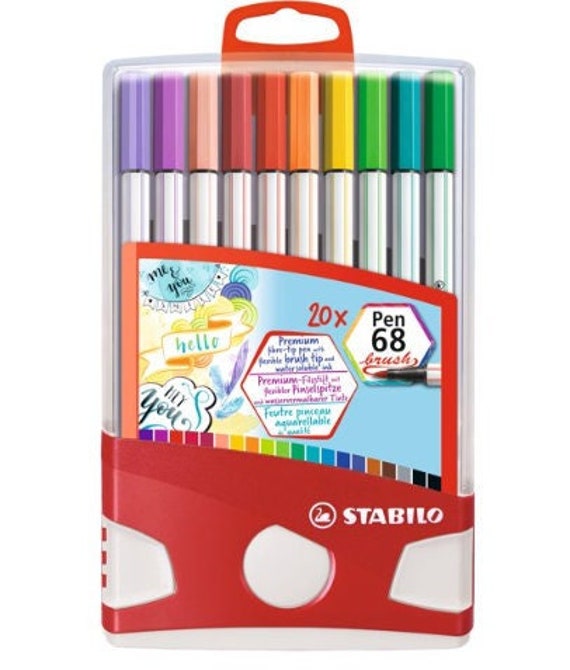 pleegouders Sjah Weggegooid STABILO Pen 68 Brush Color Parade Set 20-colors - Etsy