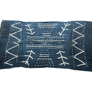 Authentic Indigo Blue Textile - Traditional African Fabrics - 64x38 inches