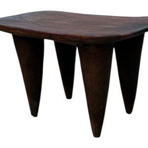 Handmade Senufo Wood Stool: African Accent Table, Ivory Coast