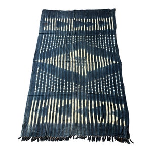 Authentic African Indigo Textile – Hand-Dyed Mud Cloth – Wall Art
