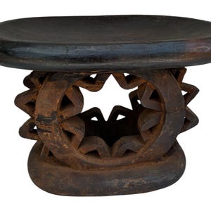 Hand Carved African Wood Stool | Cameroon Traditional Furniture | Small Wooden Seat | Tribal Home Decor