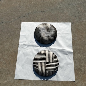 Hand-Carved Bamileke Shield: 12&quot; African Tribal Wall Art