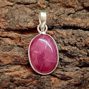 Sterling Silver Ruby Pendant Necklace - July Birthstone