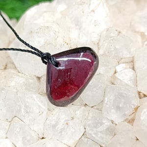 Handmade Natural Red Garnet Pendant: January Birthstone Necklace