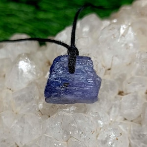 Raw Tanzanite Crystal Pendant Necklace: Gemstone Birthday Gift
