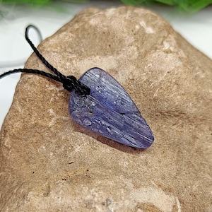 Raw Tanzanite Crystal Necklace: Gemstone Pendant, Birthday Gift