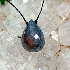 Natural Sapphire, Authentic Sapphire Necklace, Genuine Sapphire Necklace, September Birthstone, Minimalist Necklace, Birthday Gift for Her,